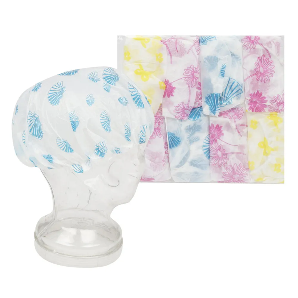 12 Pack Shower Cap Women Bath Hat Waterproof Elastic Band Protects Hair Home Lot