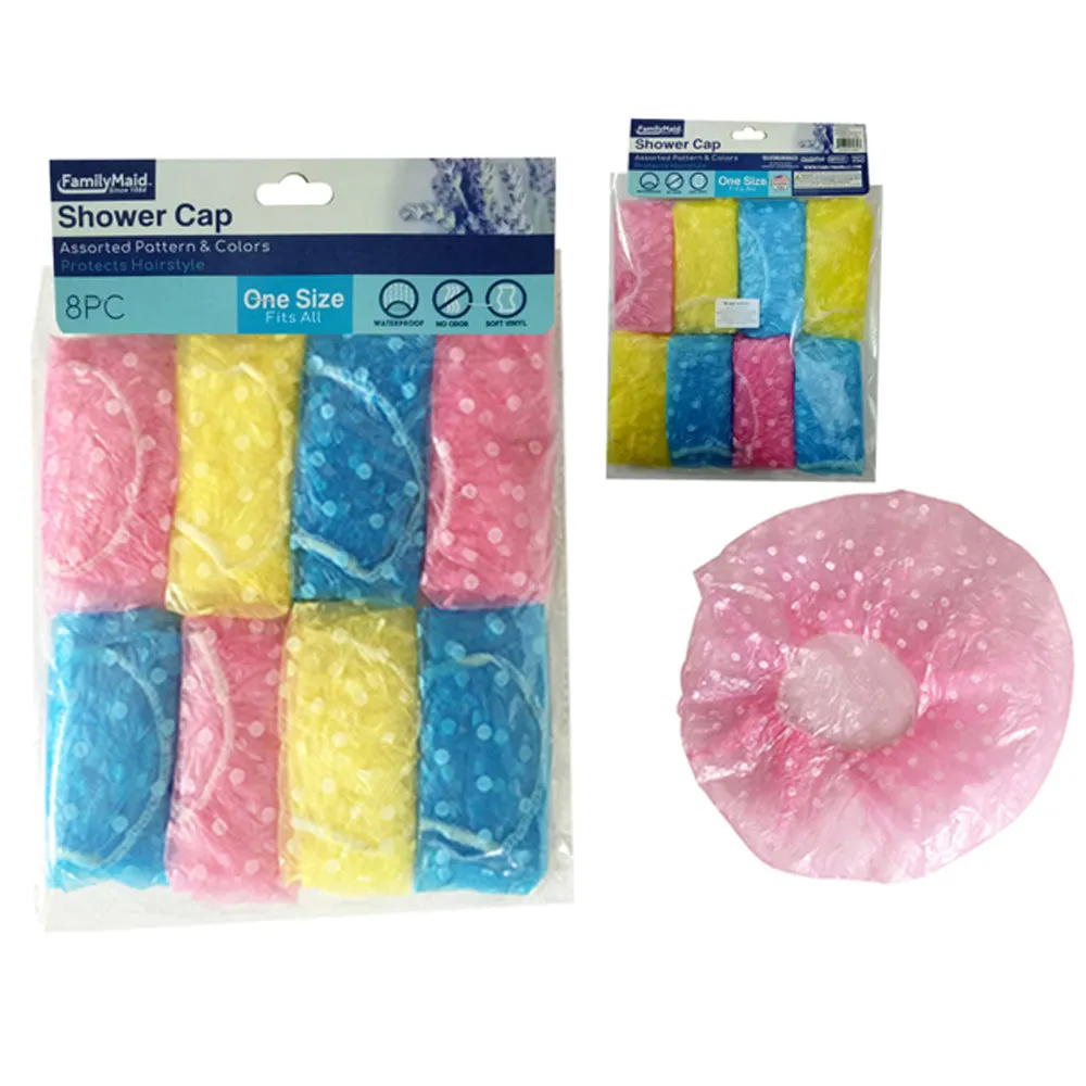 12 Pack Shower Cap Women Bath Hat Waterproof Elastic Band Protects Hair Home Lot