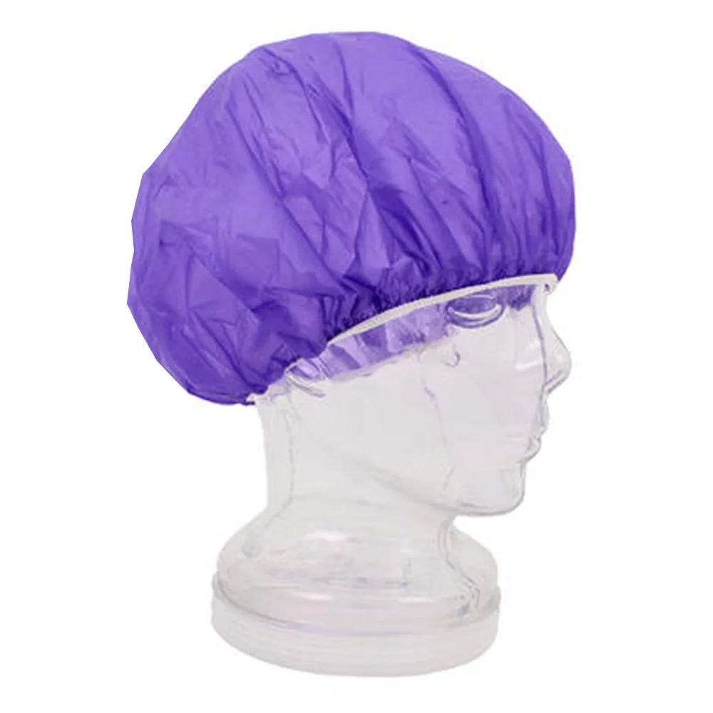 16 Pack Waterproof Shower Caps Elastic Plastic Band Bathing Salon Thick Hair Cap