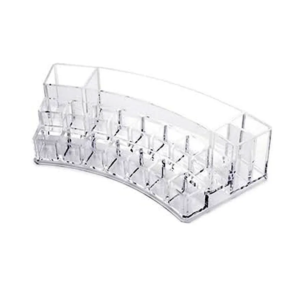 2 Acrylic Cosmetic Organizer Jewelry Makeup 19 Compartment Holder Vanity Storage