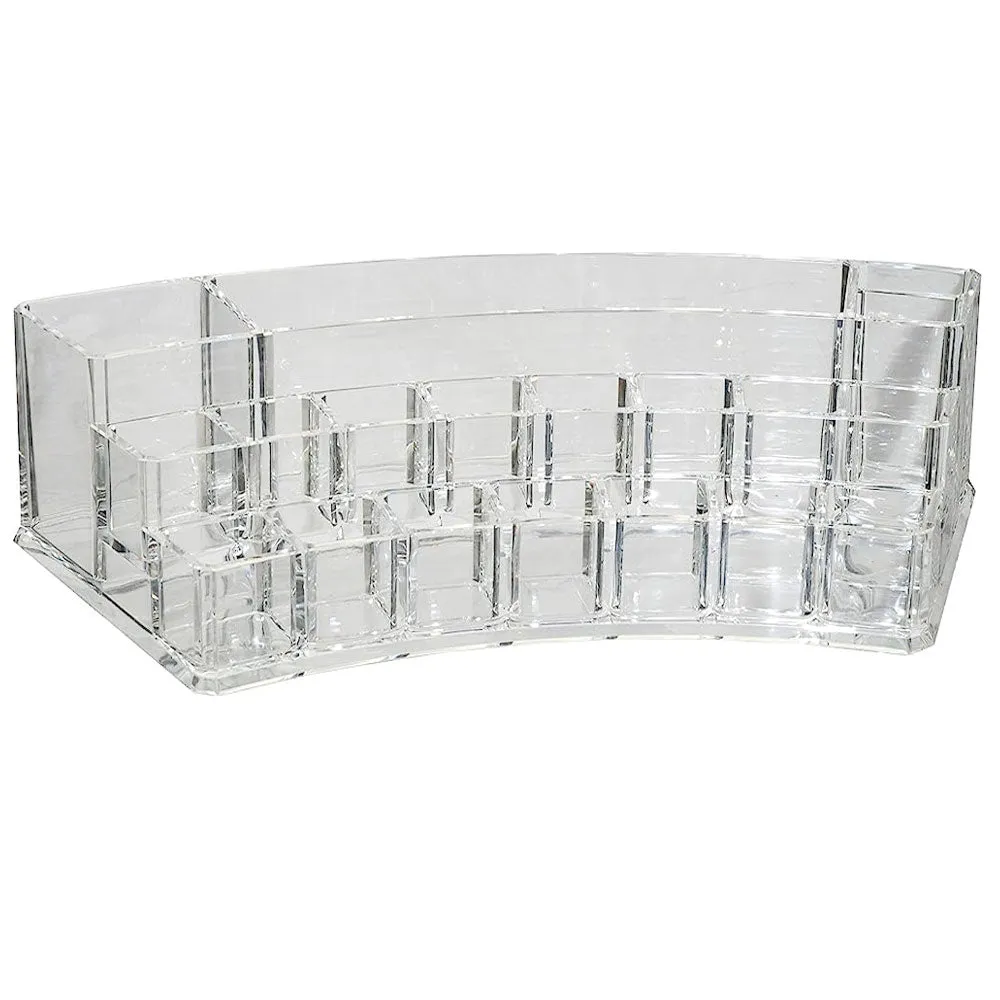 2 Acrylic Cosmetic Organizer Jewelry Makeup 19 Compartment Holder Vanity Storage
