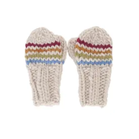 Acorn Rainbow Stripe Mittens - Natural