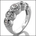 Anniversary Bezeled Round 5 stone Cubic Zirconia Cz Ring