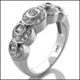 Anniversary Bezeled Round 5 stone Cubic Zirconia Cz Ring