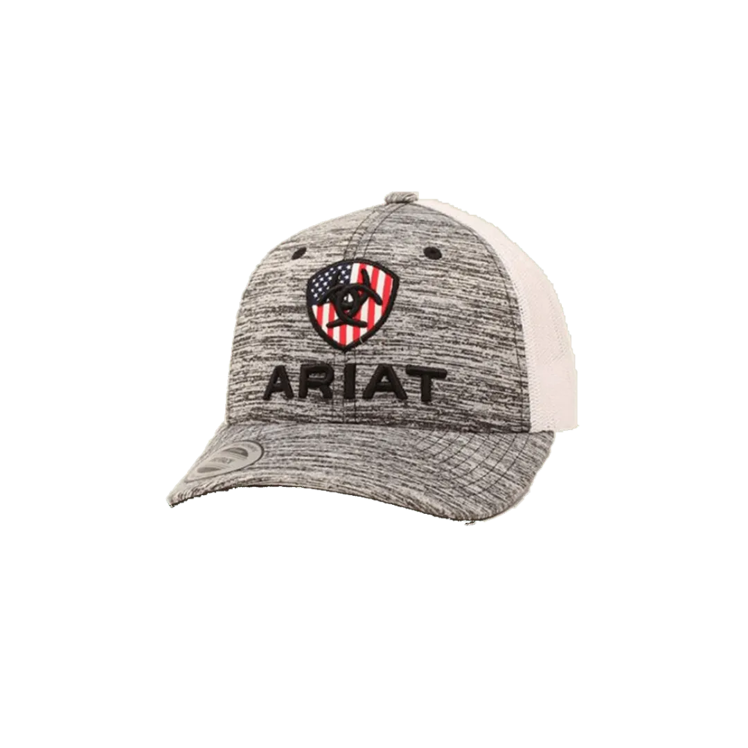 Ariat M&F Grey Mesh US Flag Ariat Shield Cap