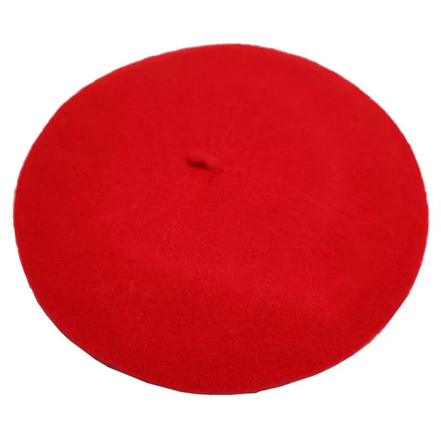 AWAYTR Women's Hat Fashion Women Beret Cap Winter Warm Wool Hats Casual French Artist Beanie Hat Cap Headwear Fall Berets