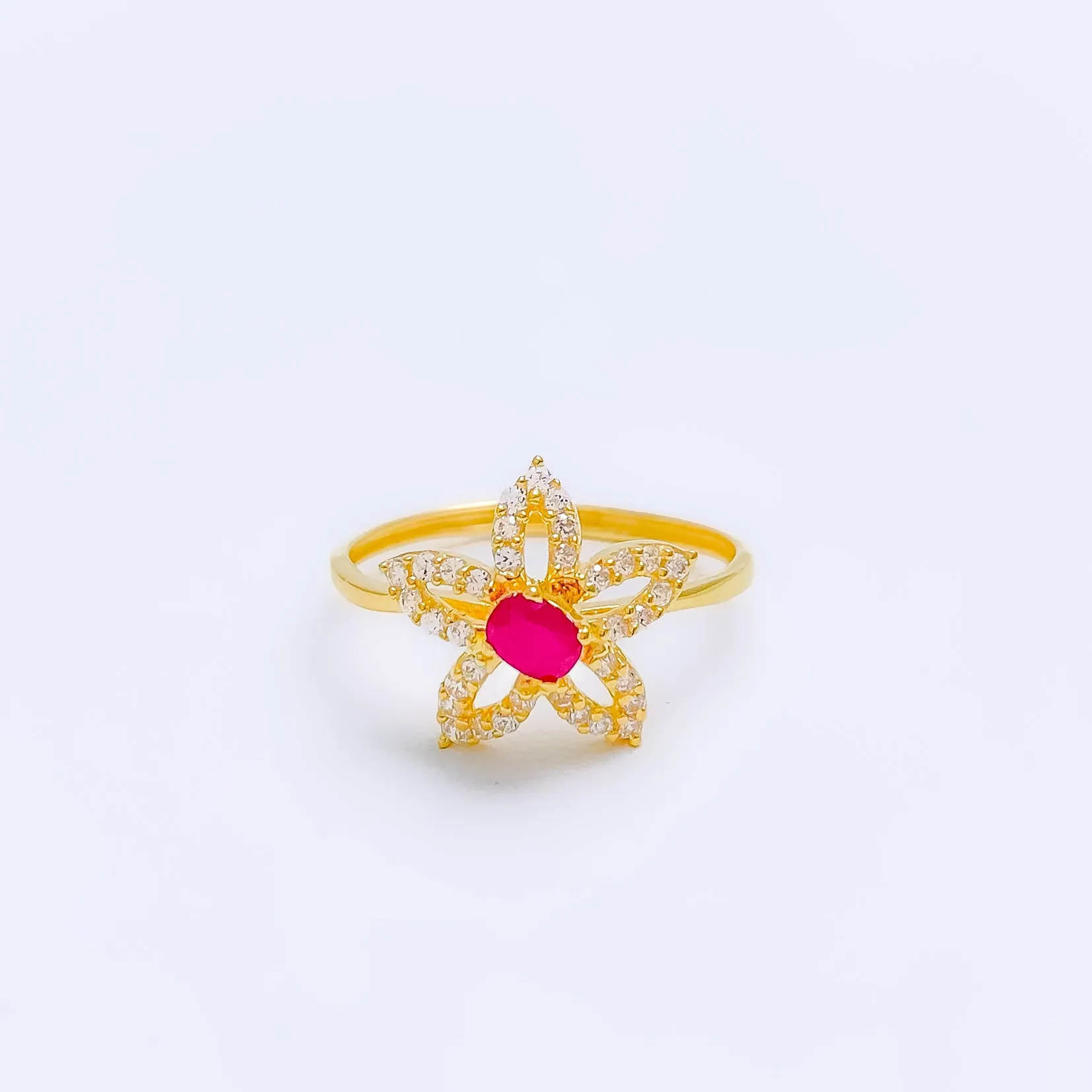 Beautiful Open Flower CZ Ring