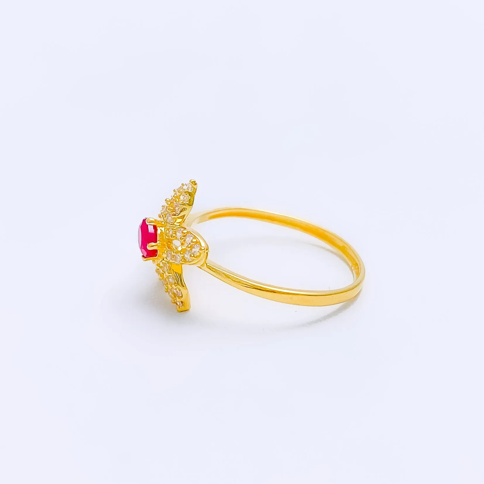Beautiful Open Flower CZ Ring