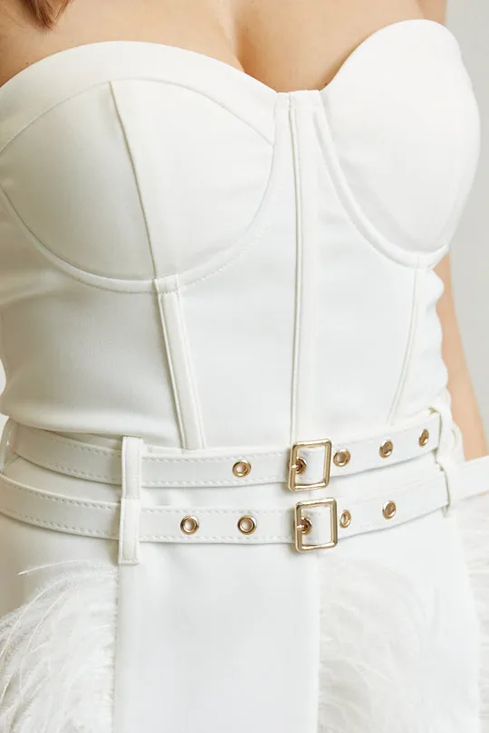 Buckled Feather Corset Dress