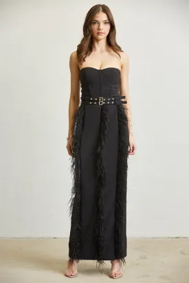 Buckled Feather Corset Dress