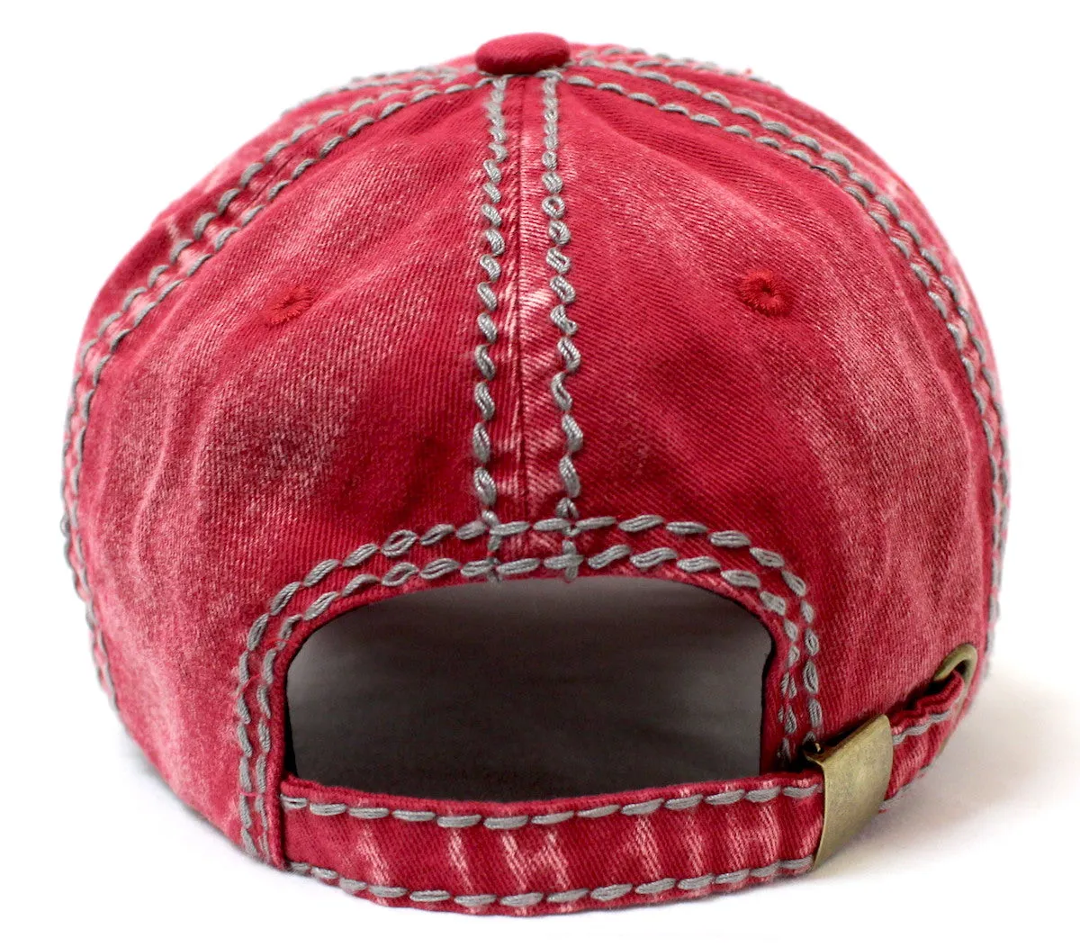 CAPS 'N VINTAGE Vintage America EST. 1776 Flag Embroidery Baseball Hat