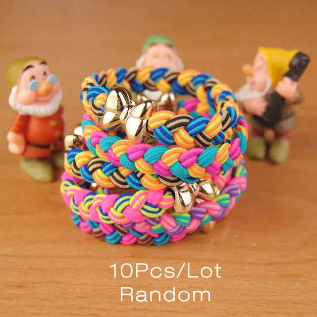 Cute Black Elastic Hair Bands 10 pcs