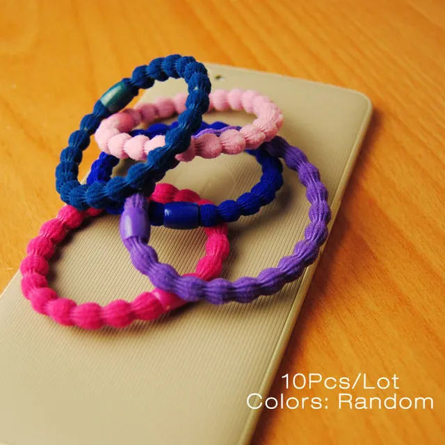 Cute Black Elastic Hair Bands 10 pcs