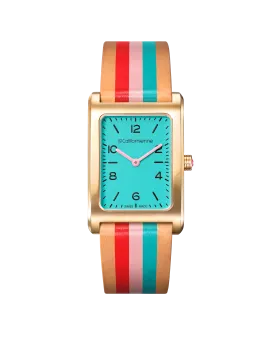 Daybreak Watch in Aqua, Red and Pink