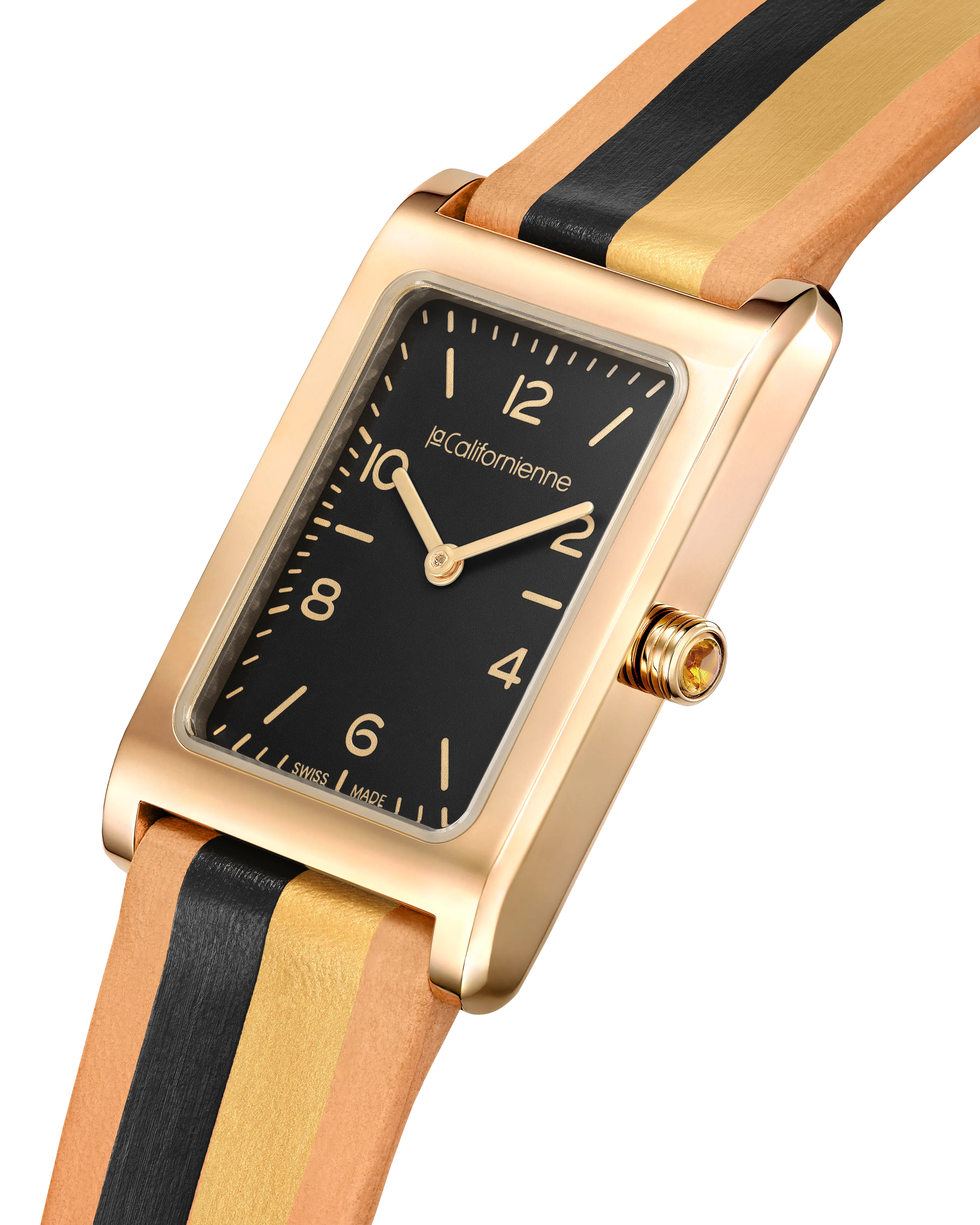 Daybreak Watch in Black and Gold