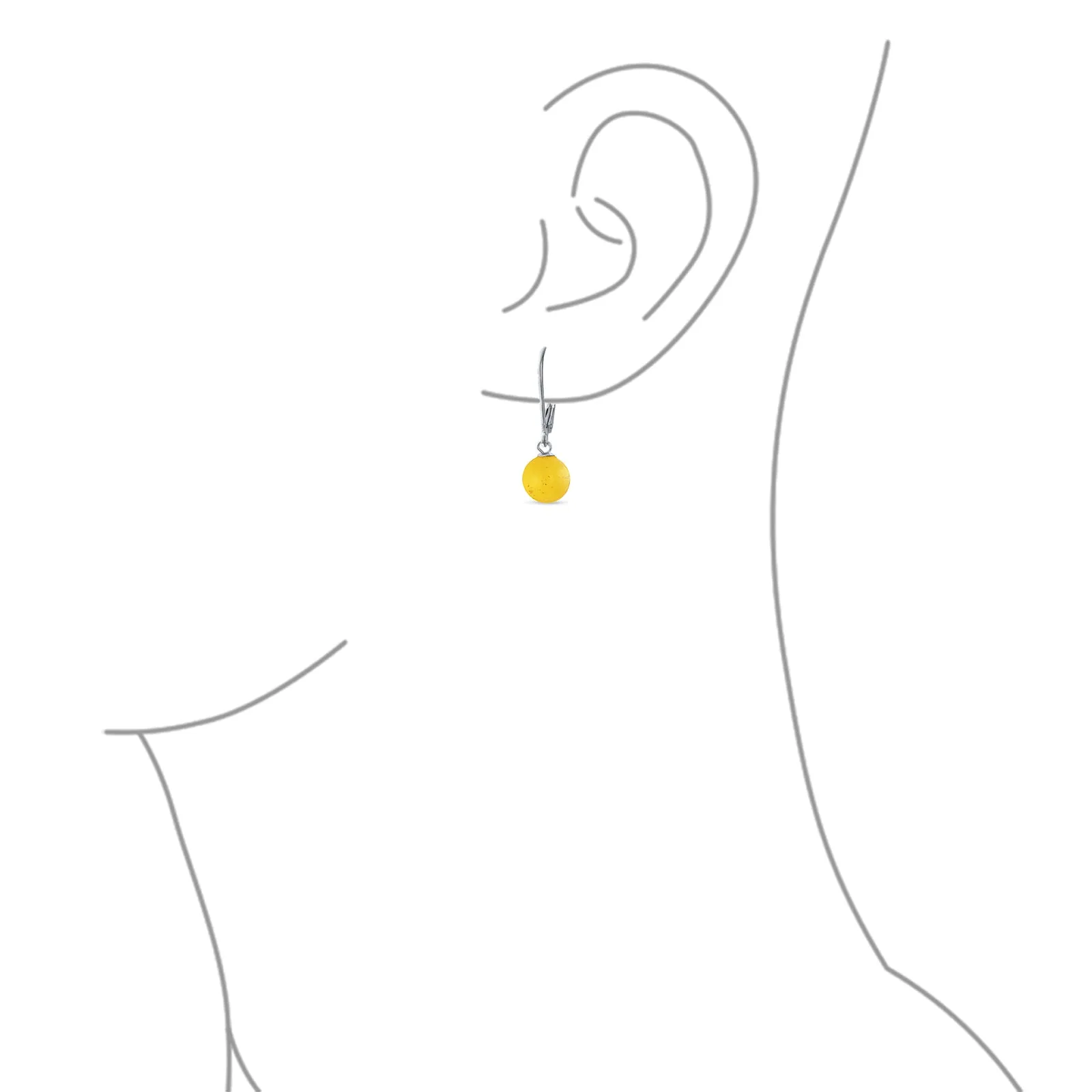 Gemstones Bezel Set Lever Back Oval Ball Drop Earrings .925 Silver 8MM