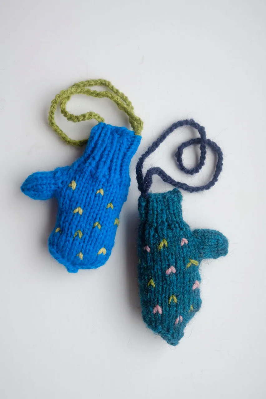 Hand crocheted charm. Green Glove