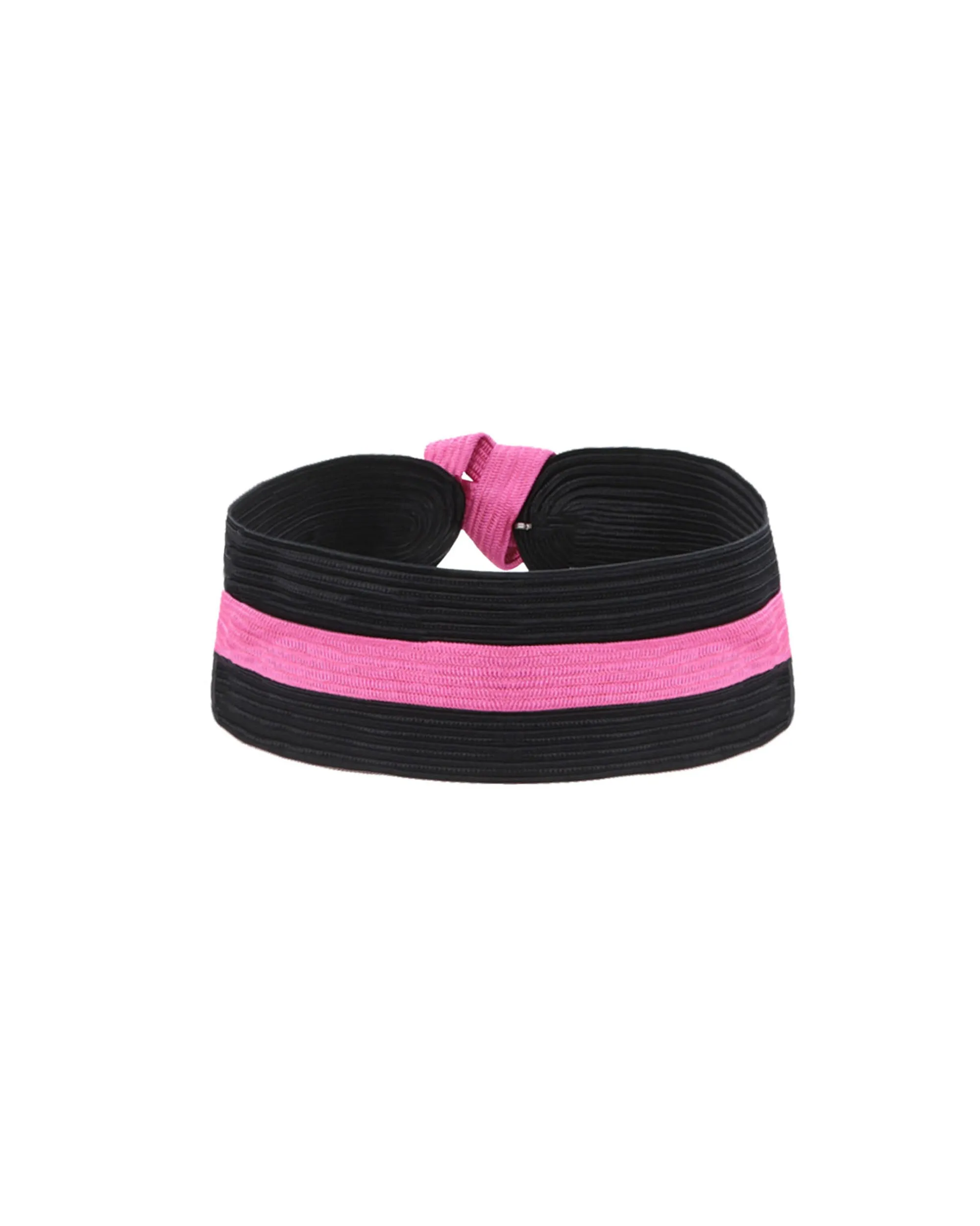 Knitted Belt With Front Pink Knot