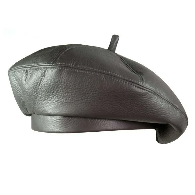 Leather Vintage Bonnet Beret