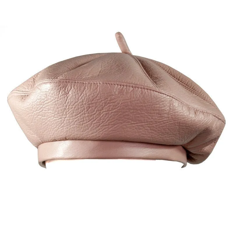Leather Vintage Bonnet Beret