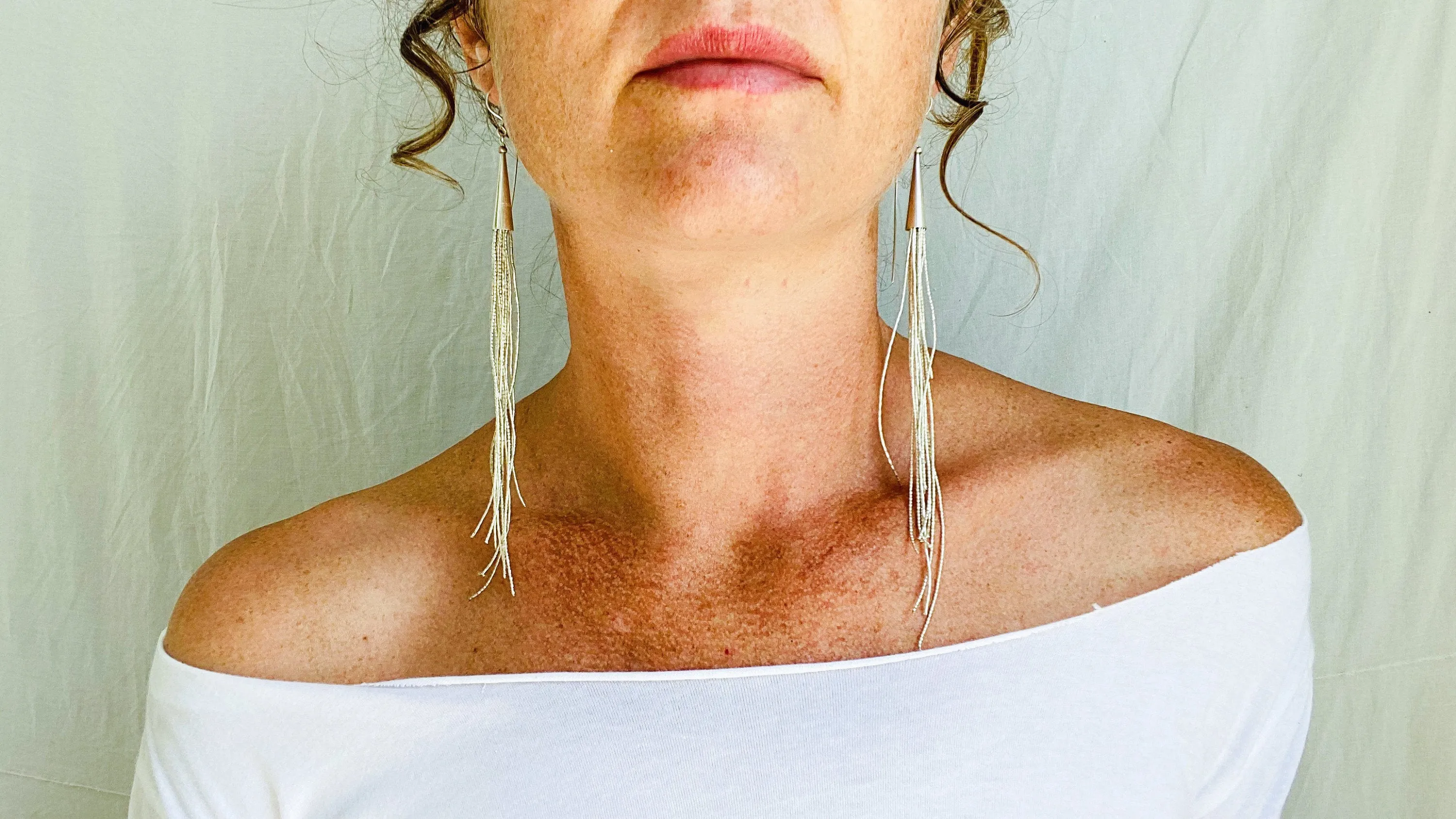 Long Liquid Silver Earrings. .99 Silver
