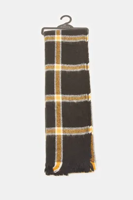 Men Brown Checkered Scarf