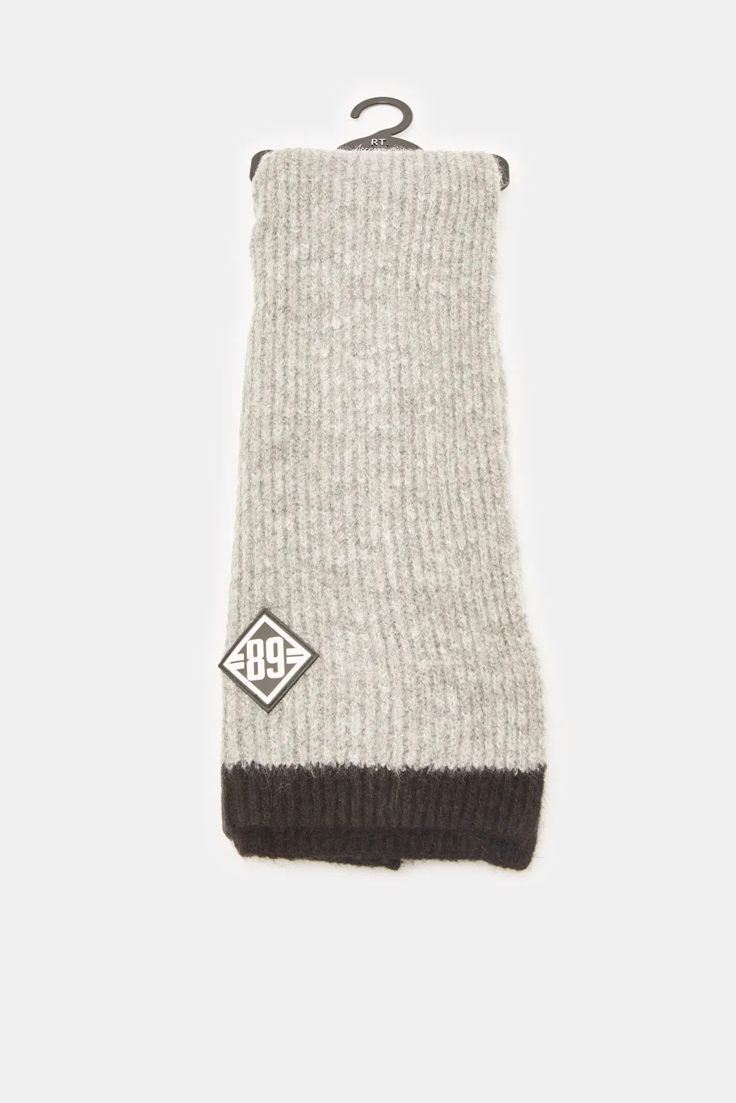 Men Grey Knitted Scarf