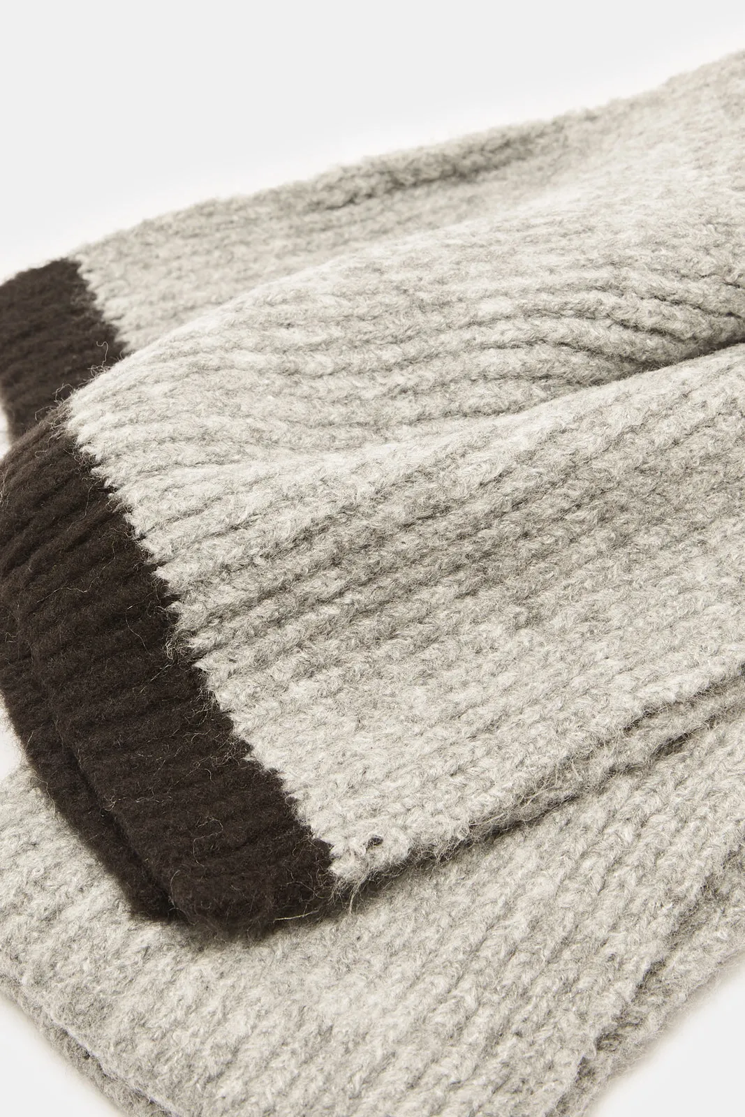 Men Grey Knitted Scarf