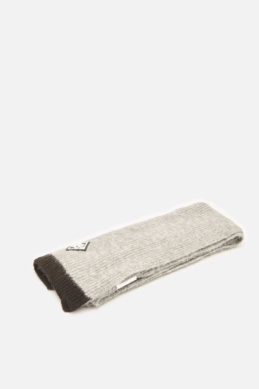 Men Grey Knitted Scarf