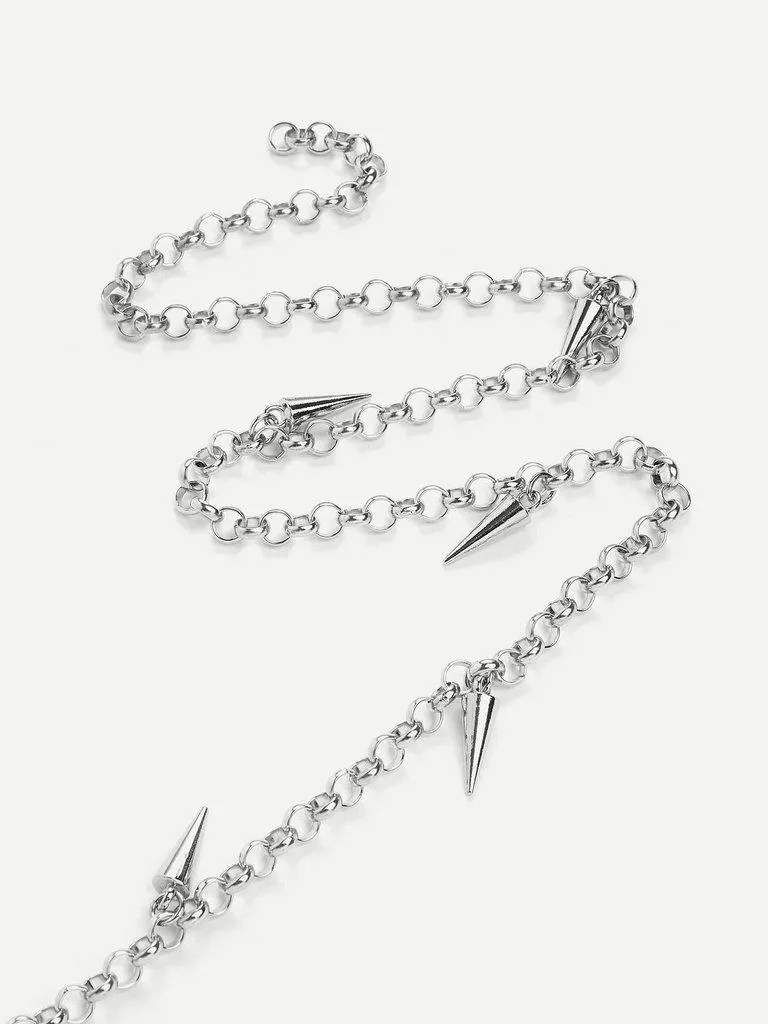 Metal Cone Decorated Waist Chain