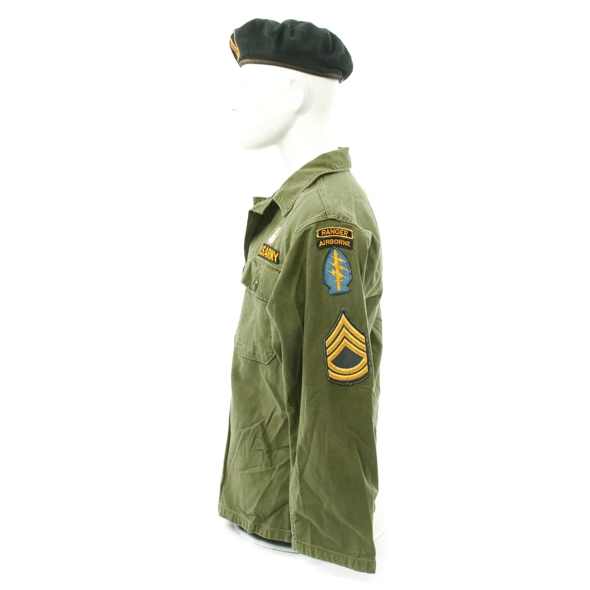 Original U.S. Vietnam War Named Green Beret Special Forces Airborne Ranger Uniform Set