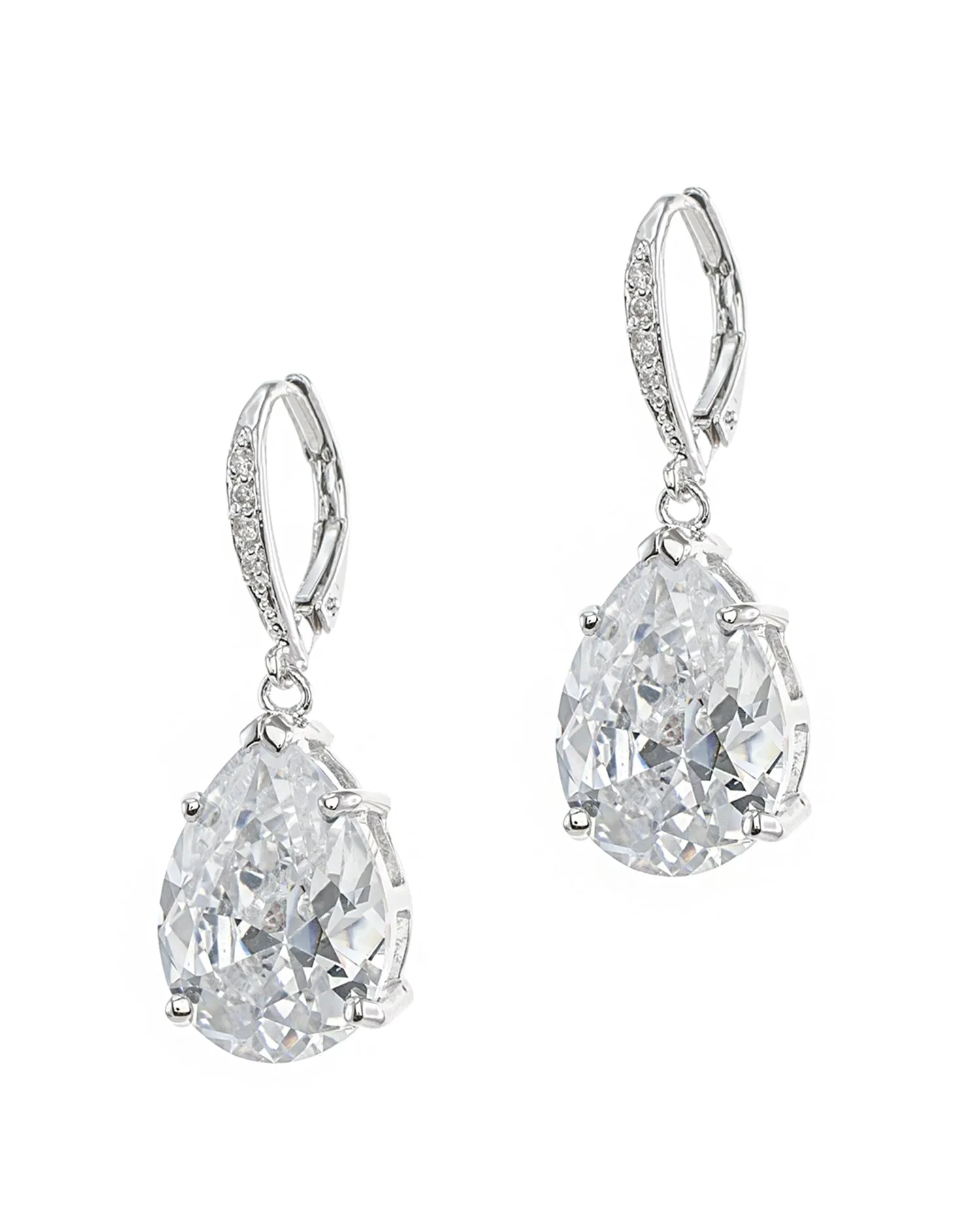 Pear CZ Drop Earrings