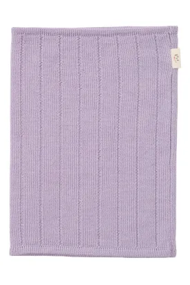 RIB KNITTED TUBE SCARF IN MERINO WOOL - LAVENDER