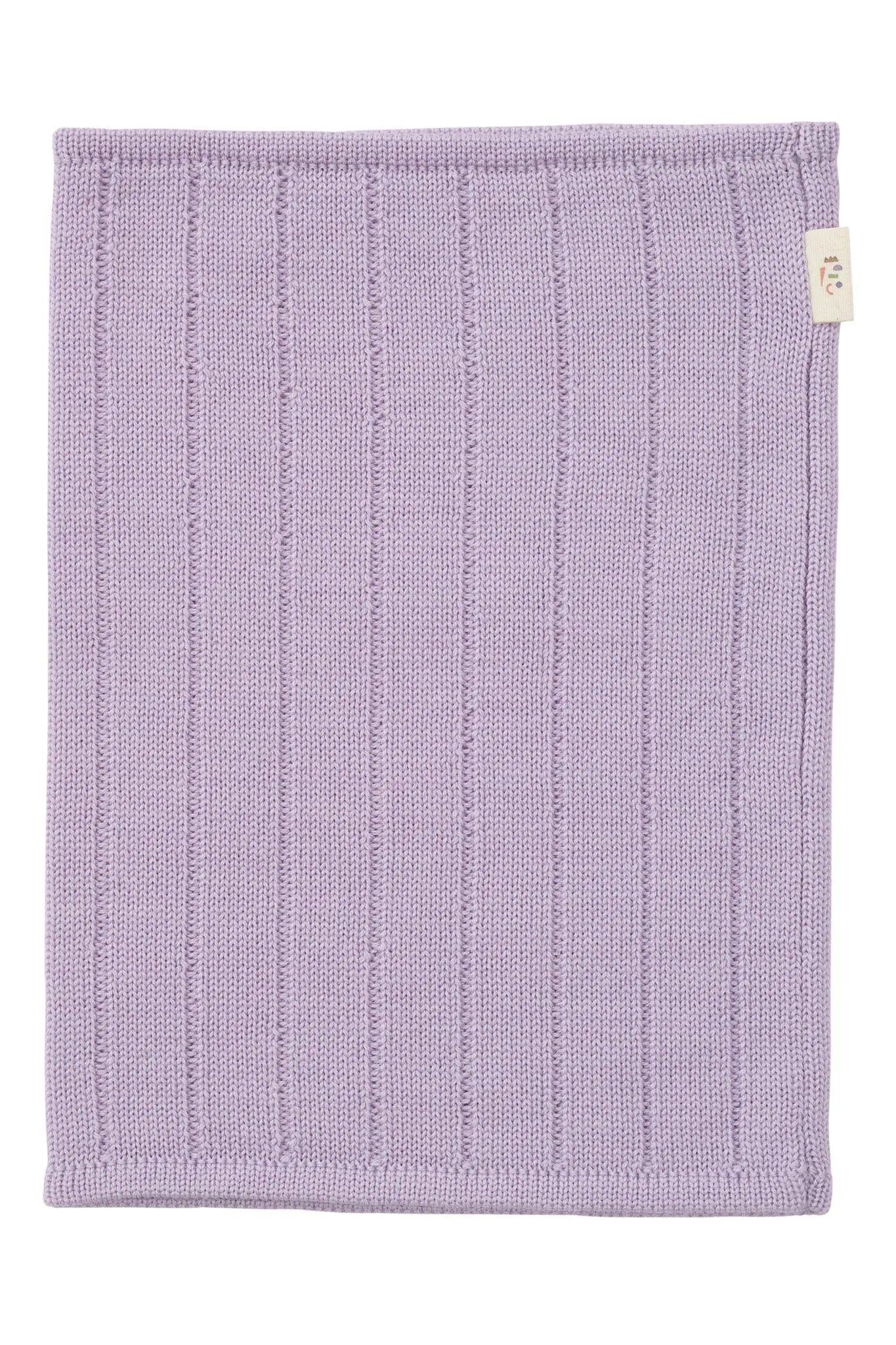 RIB KNITTED TUBE SCARF IN MERINO WOOL - LAVENDER