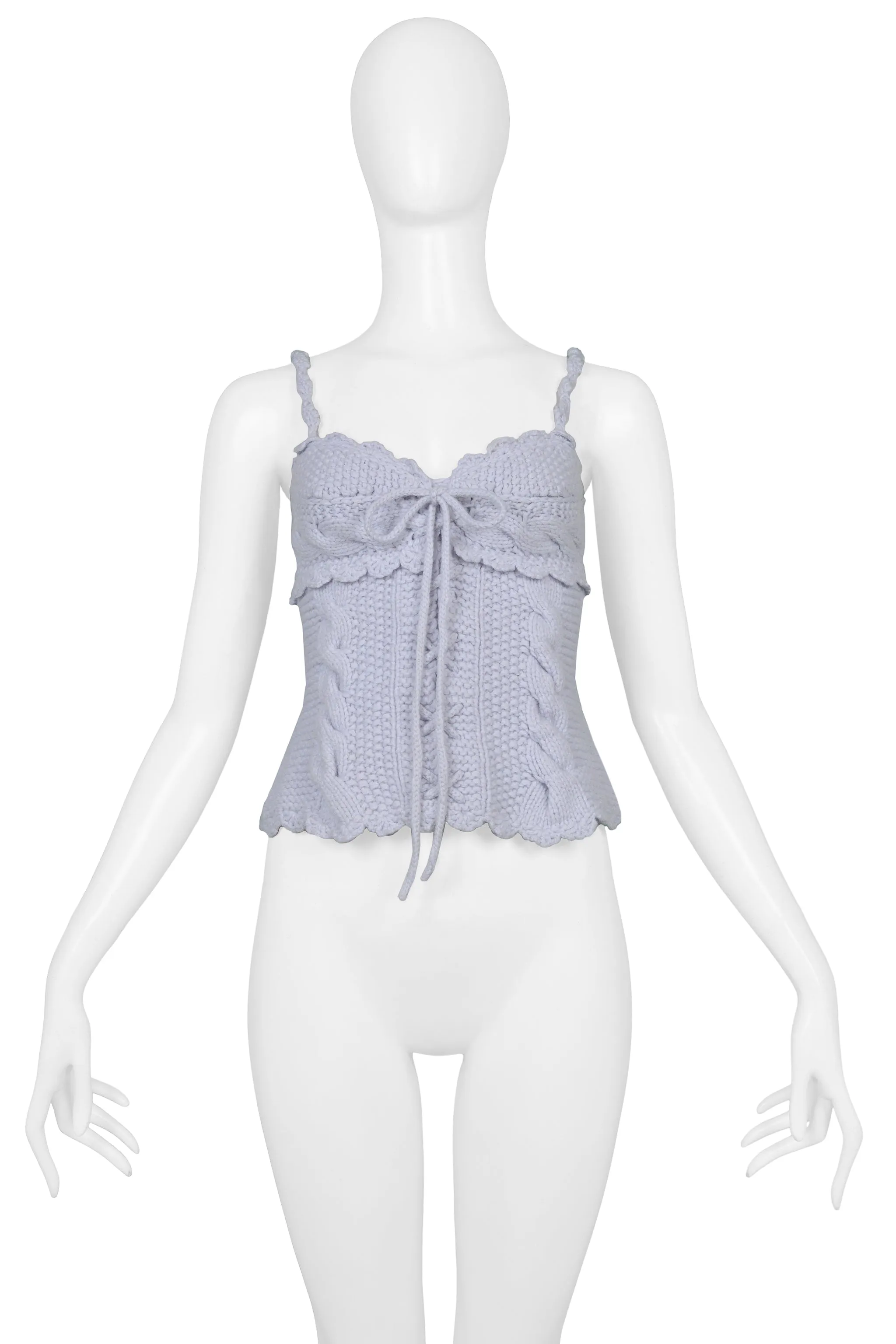 TAO FOR COMME DES GARCONS BLUE KNITTED CORSET TOP 2005